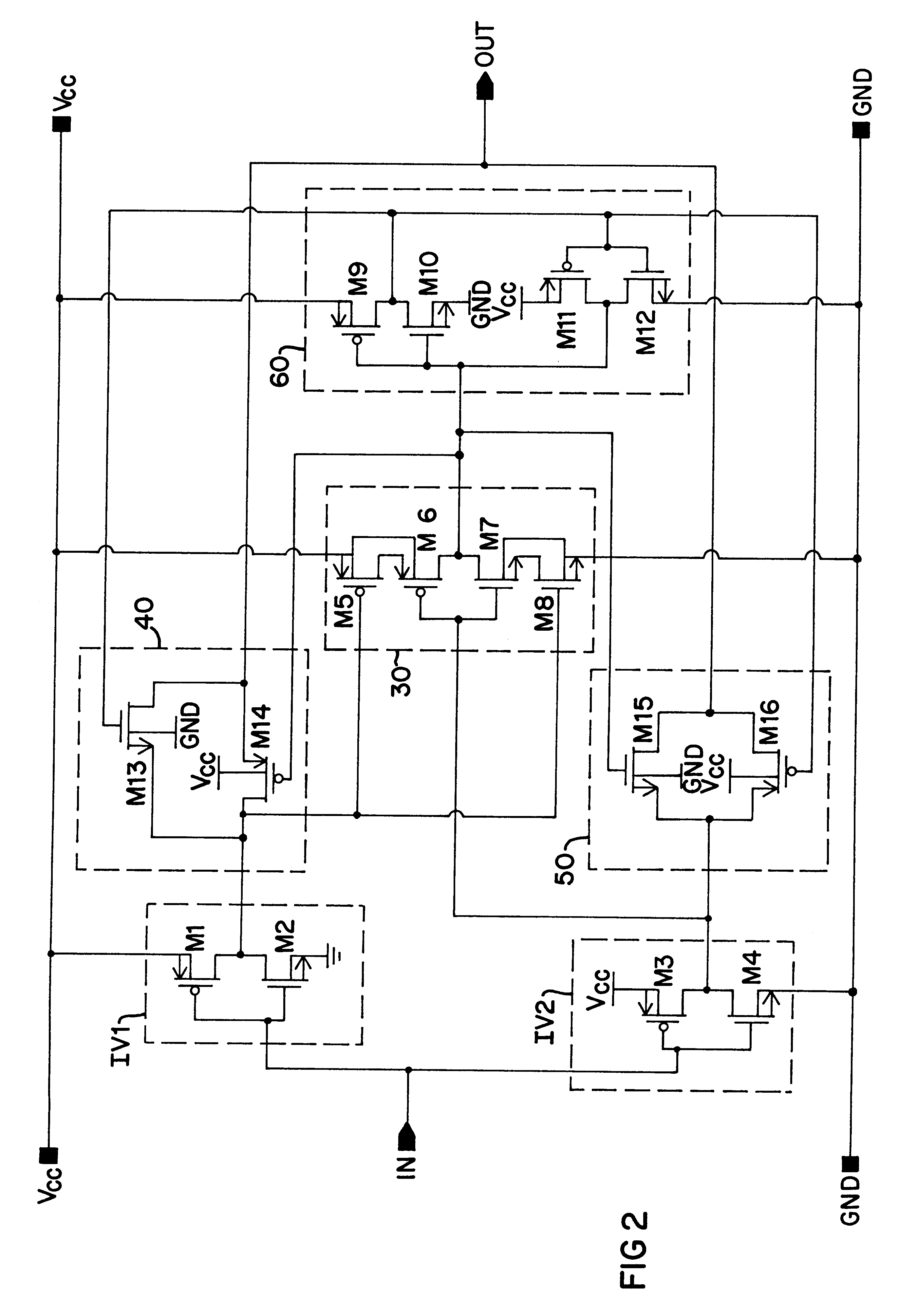 Circuit for dynamic switching of a buffer threshold
