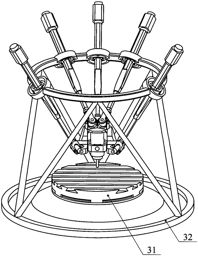 A multi-axis linkage device that can realize five-sided machining