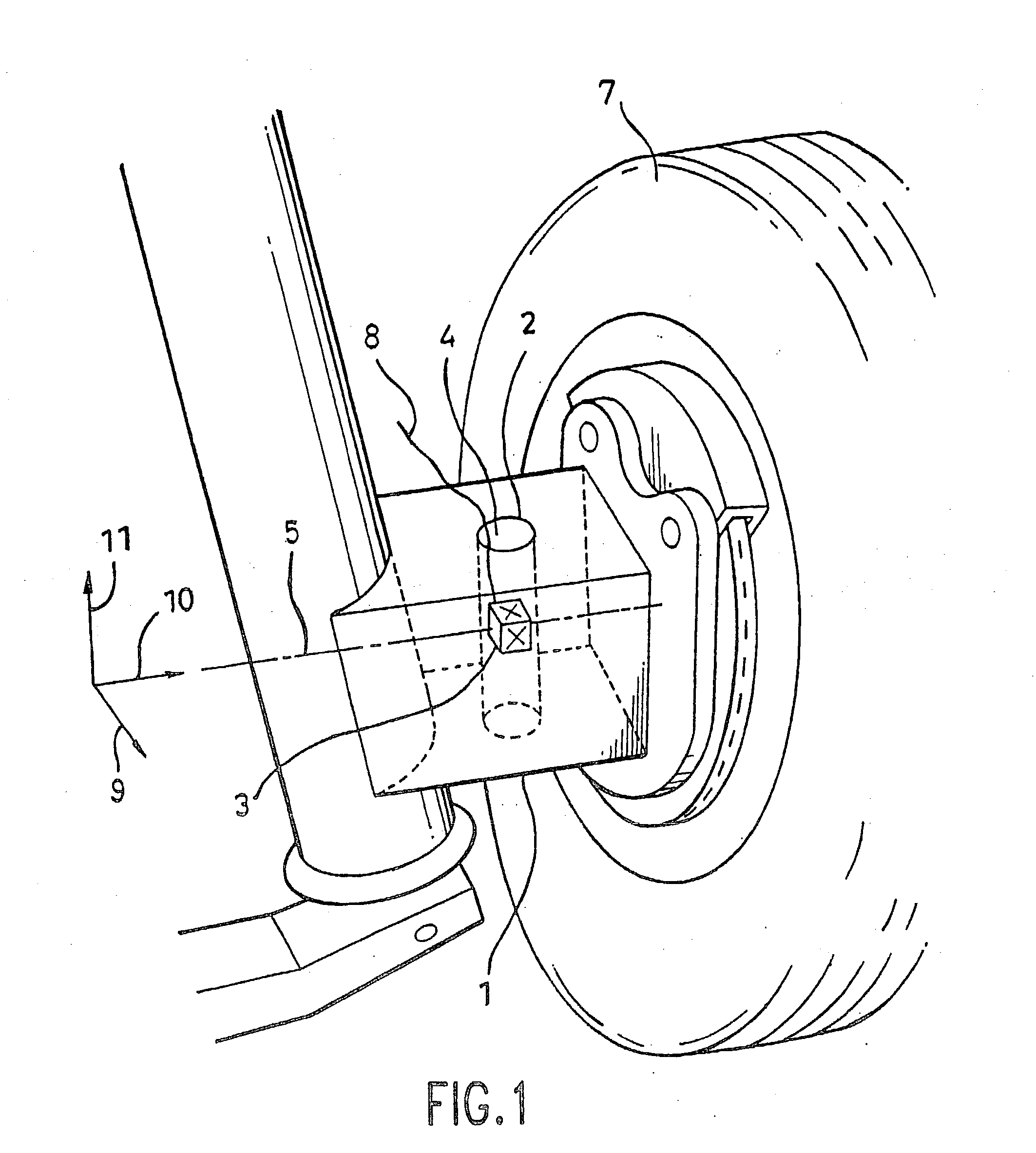 Wheel action force detector for detecting axle forces absent brake torque