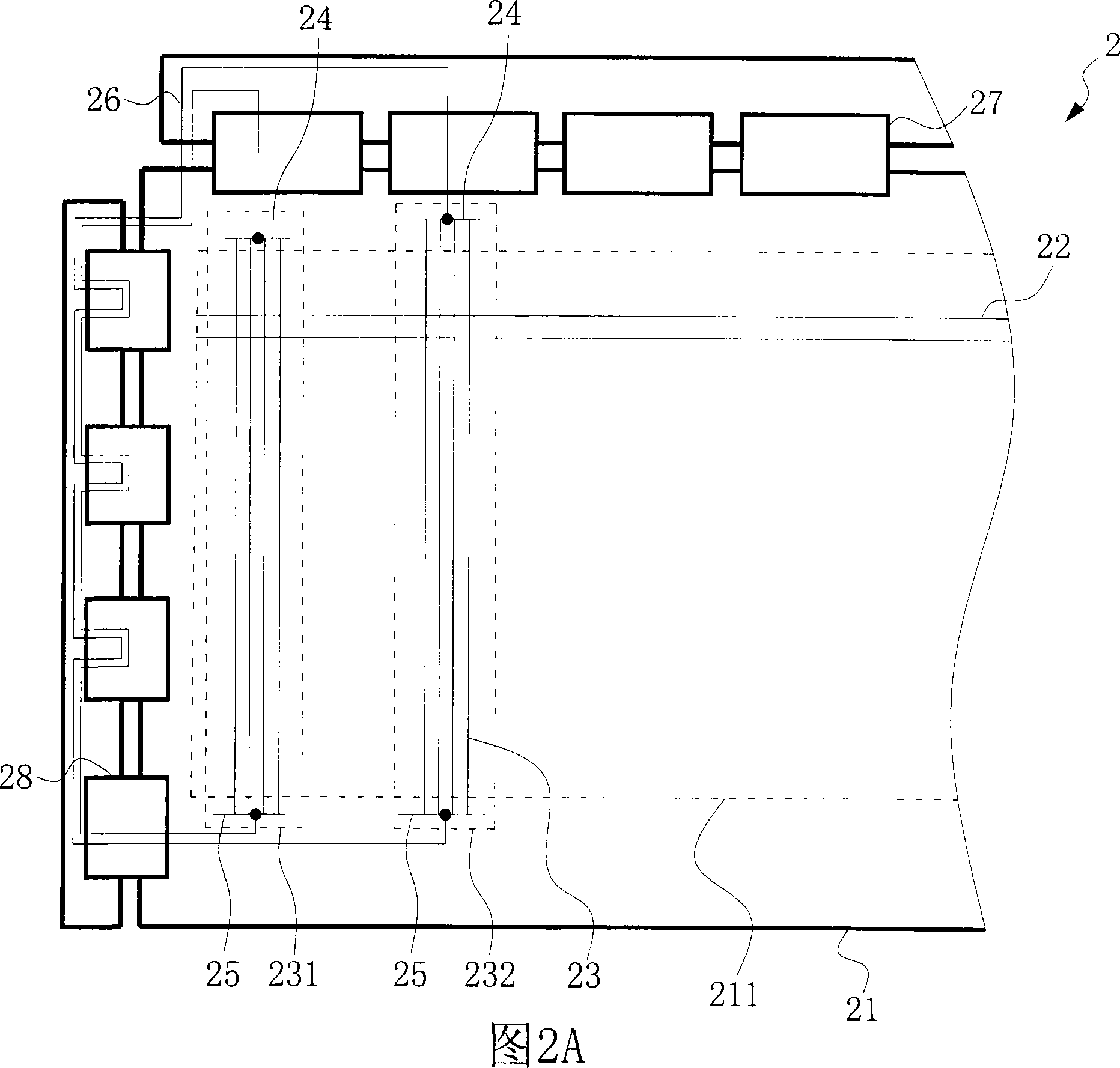 Active array base board for plane display and its repair method