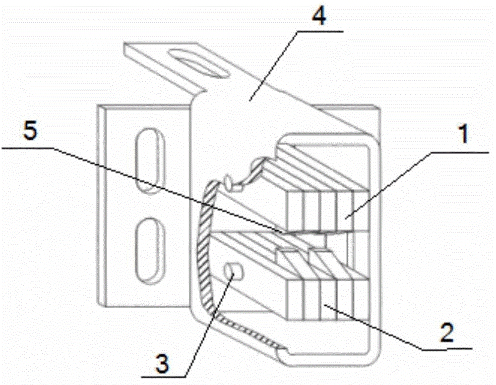 Back-connected self-locking dry cladding connector