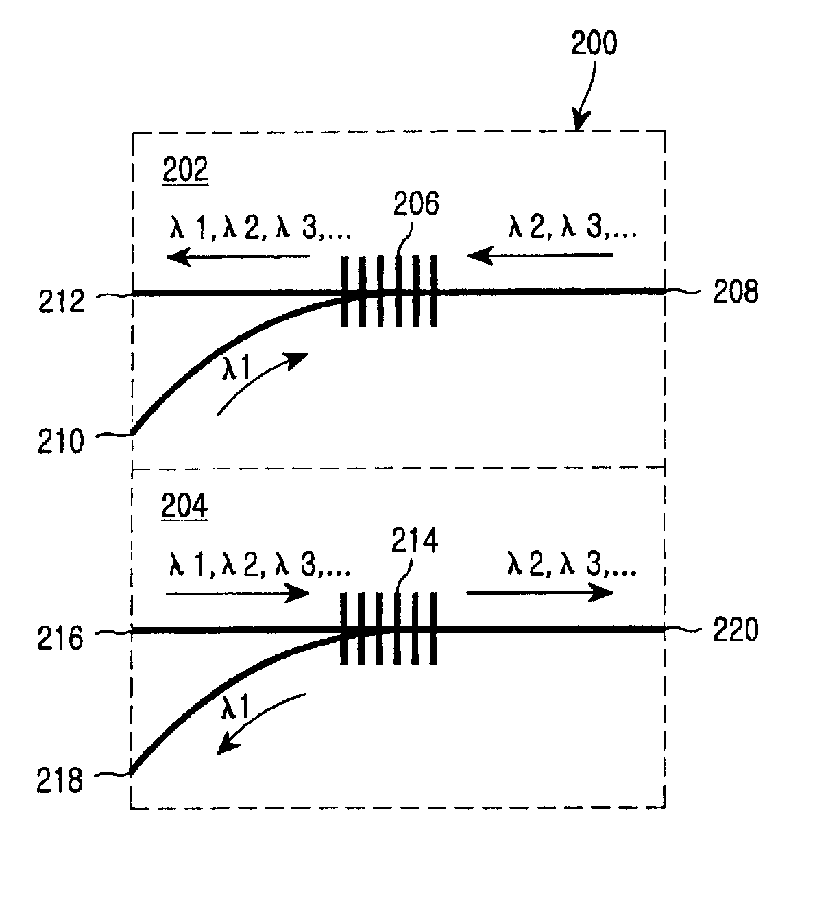 DC WDM device and DC WDM system and transmission network using the same