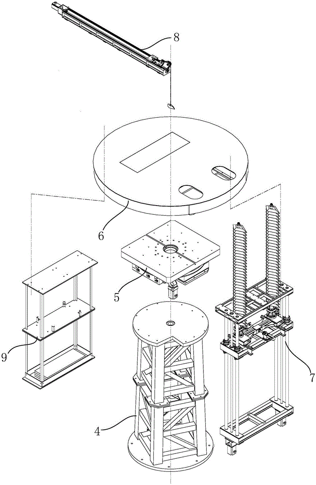 Double-supporting one-hanging object supporting rotary table for RCS measurement