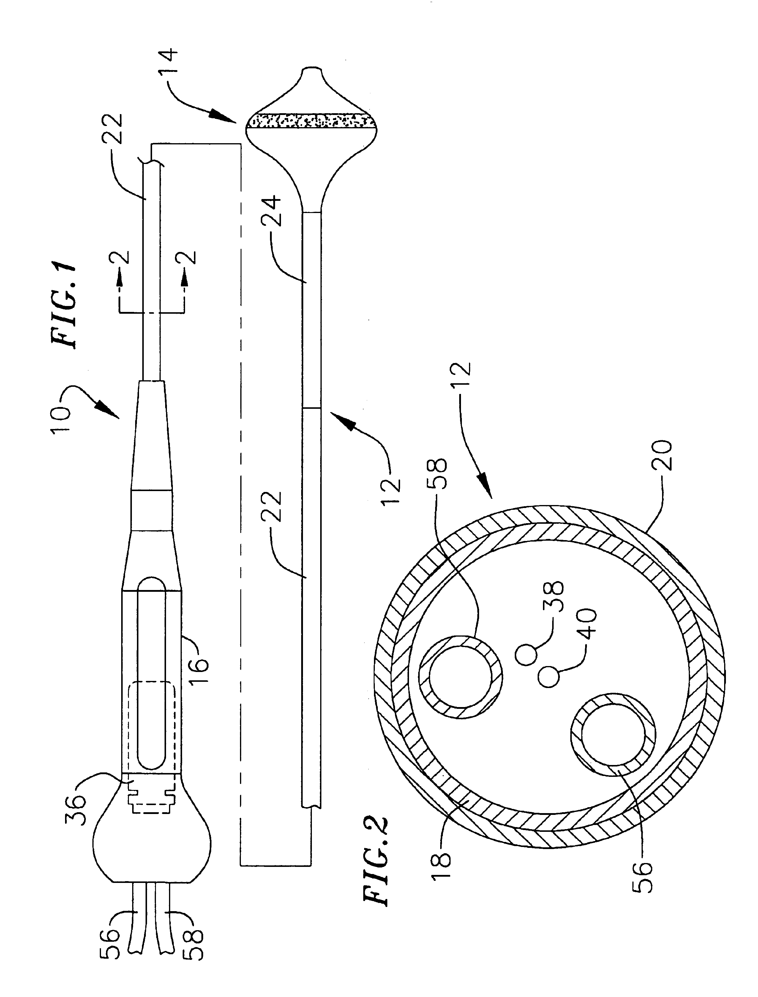 Surgical probe for supporting inflatable therapeutic devices in contact with tissue in or around body orifices and within tumors