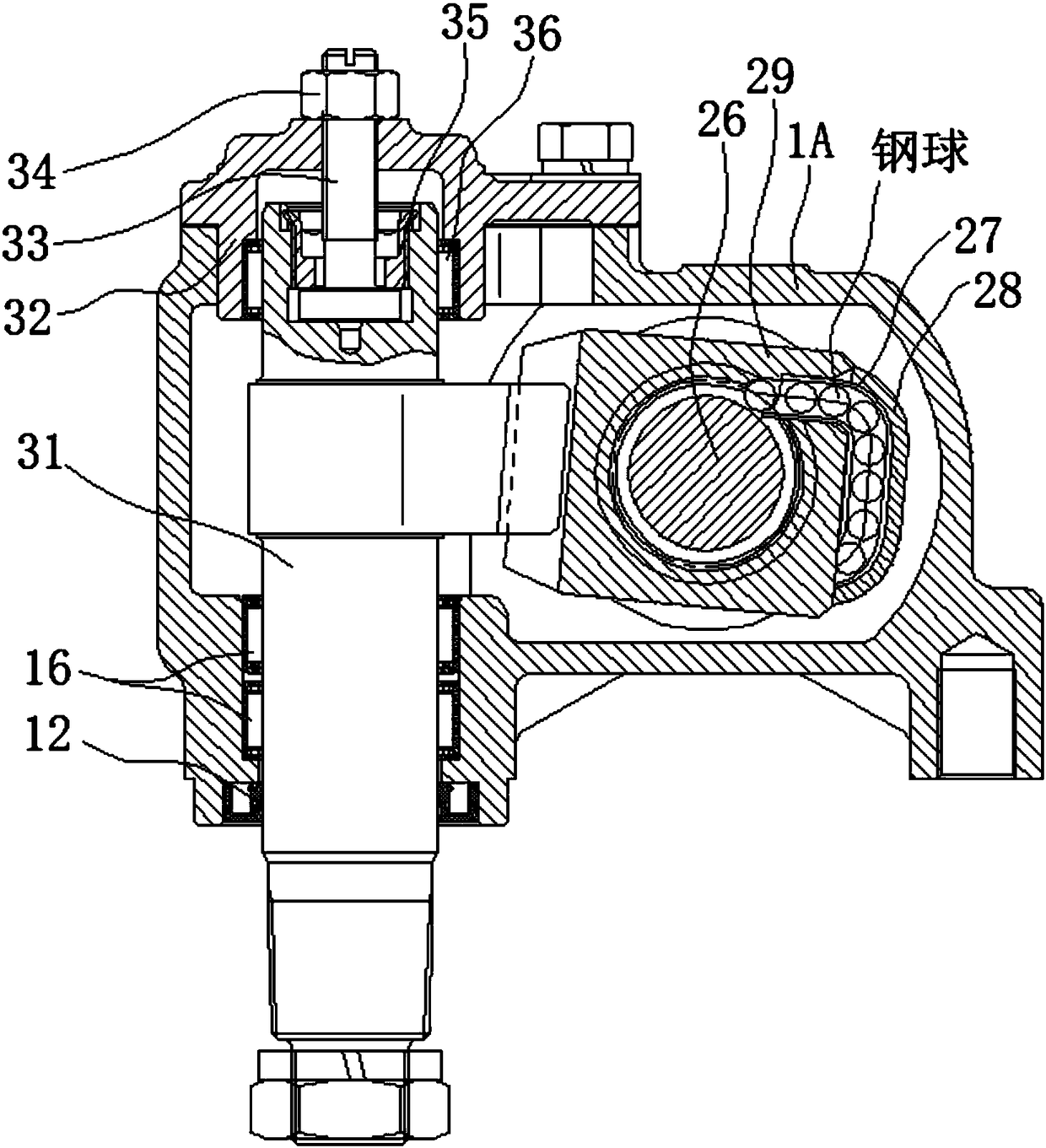 A heavy-duty recirculating ball dual-mode electric power steering device