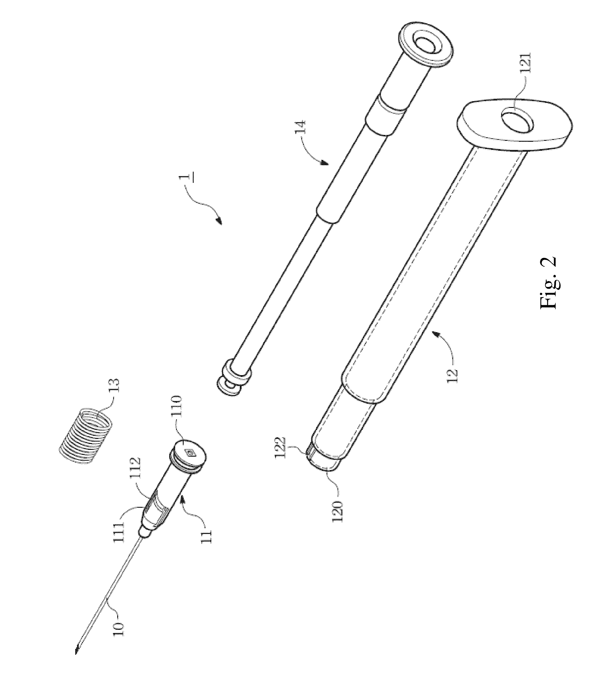 Automatically retractable safety injector for non-liquid material