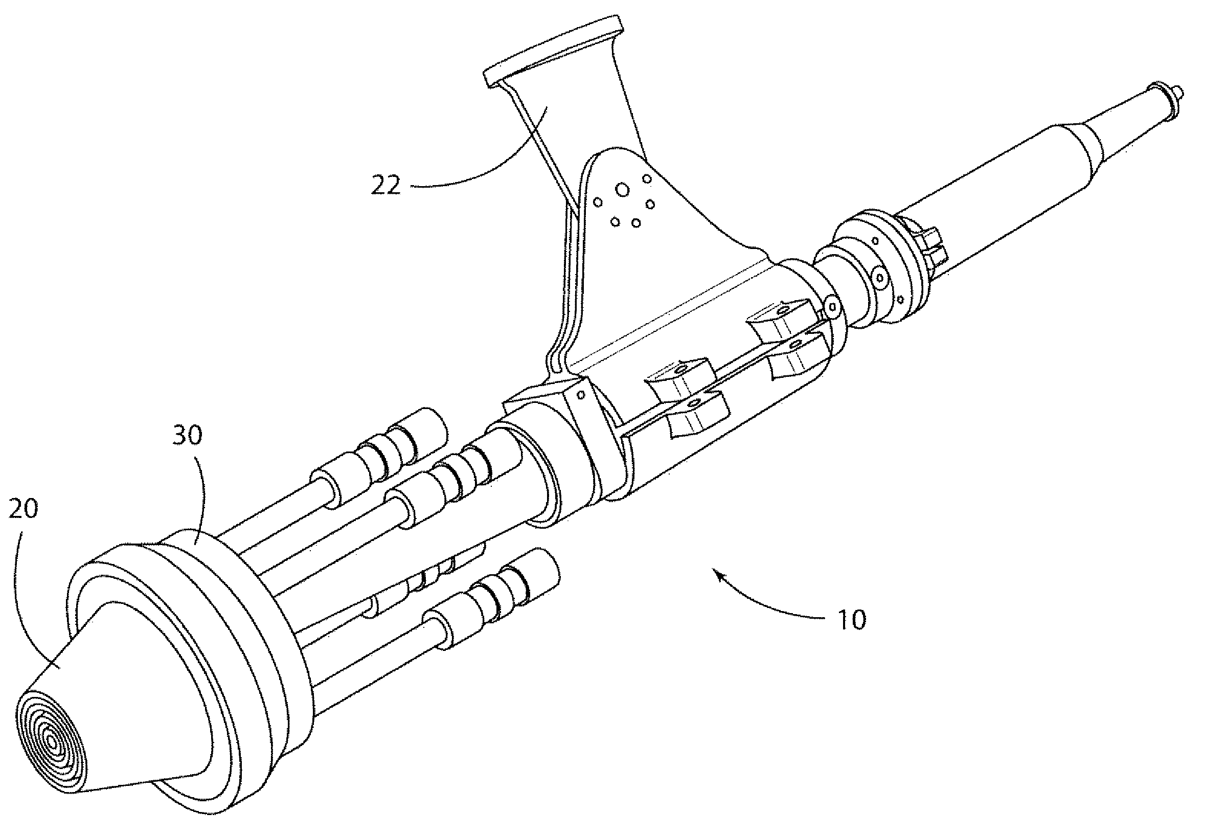 Laser cladding device with an improved nozzle