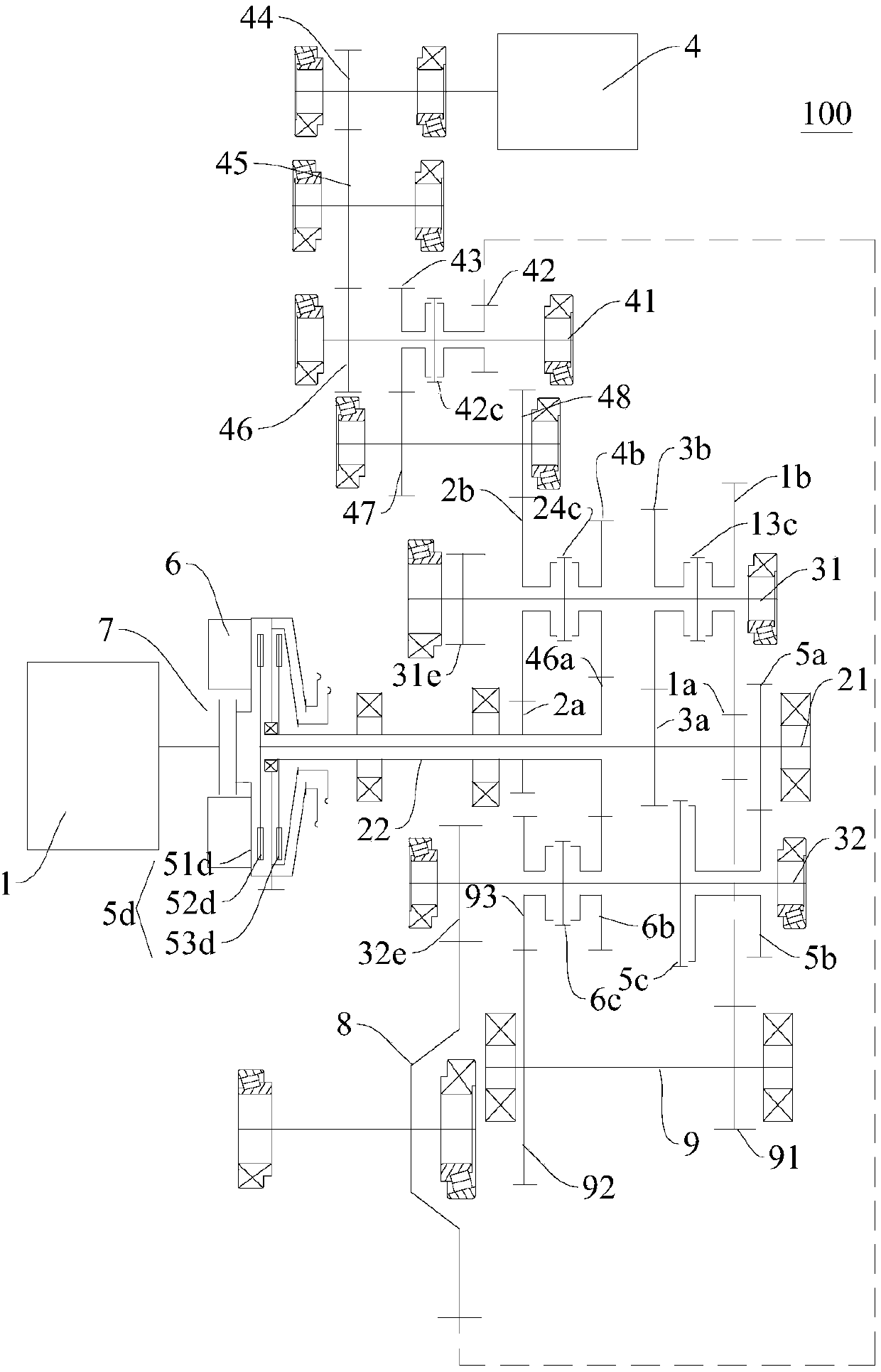 Power driving system for vehicle and vehicle