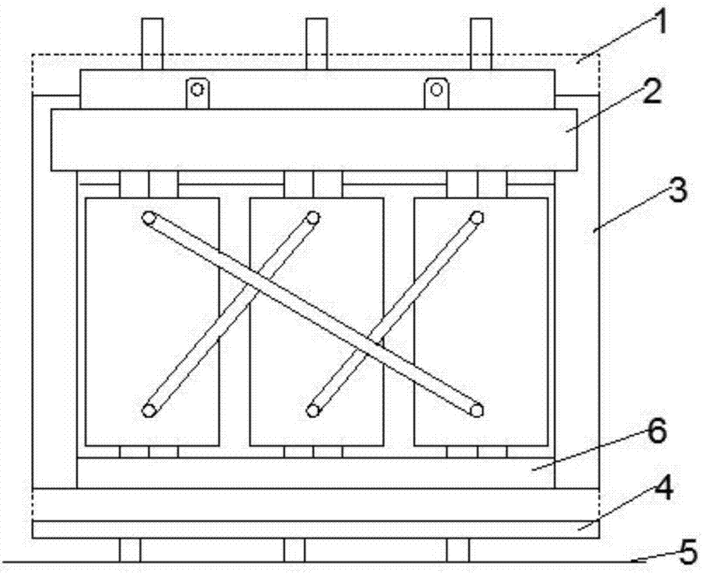 Three-phase five-column type amorphous alloy transformer