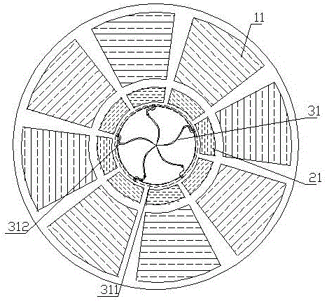 Vertical middle-through horizontally mounted rotary blade axial-flow type hydrogenerator and work doing method thereof