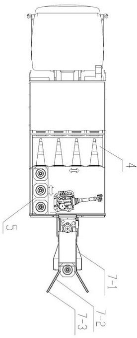 Traffic cone collecting and releasing engineering vehicle and collecting and releasing method