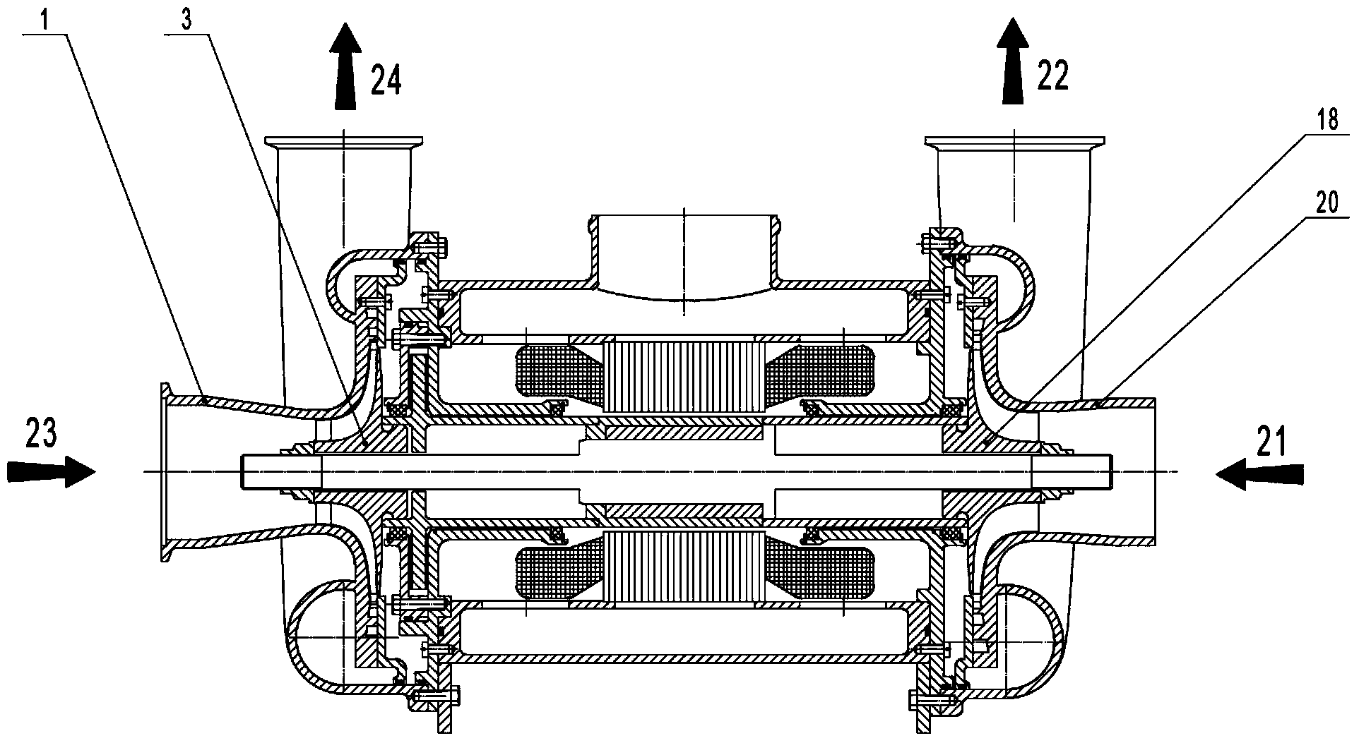 Power-driven gas compressor of novel structure