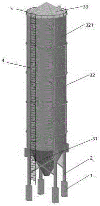 Combined type large-capacity typhoon-resistant silo and manufacturing method thereof