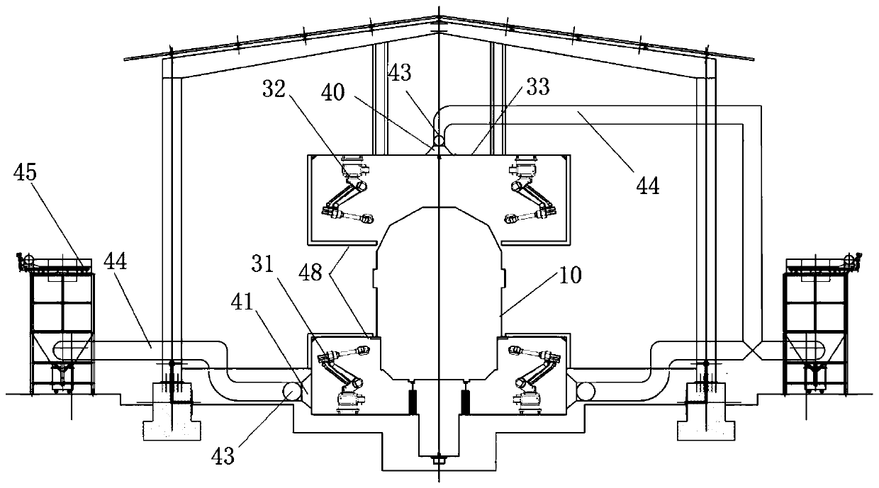 Three-dimensional omnibearing intelligent purging system and method for rail transit vehicle