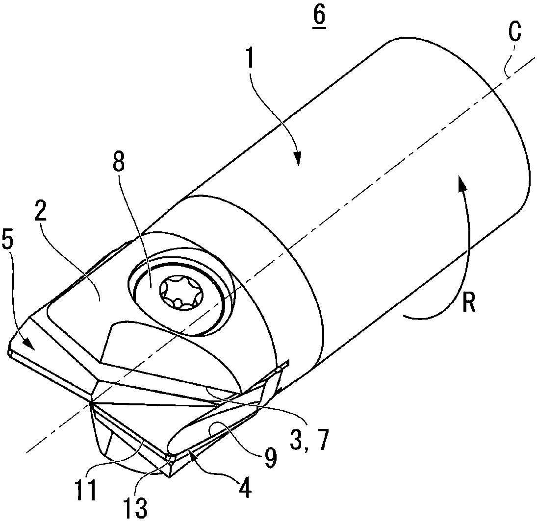 Replaceable tool edge rotary cutting tool and insert