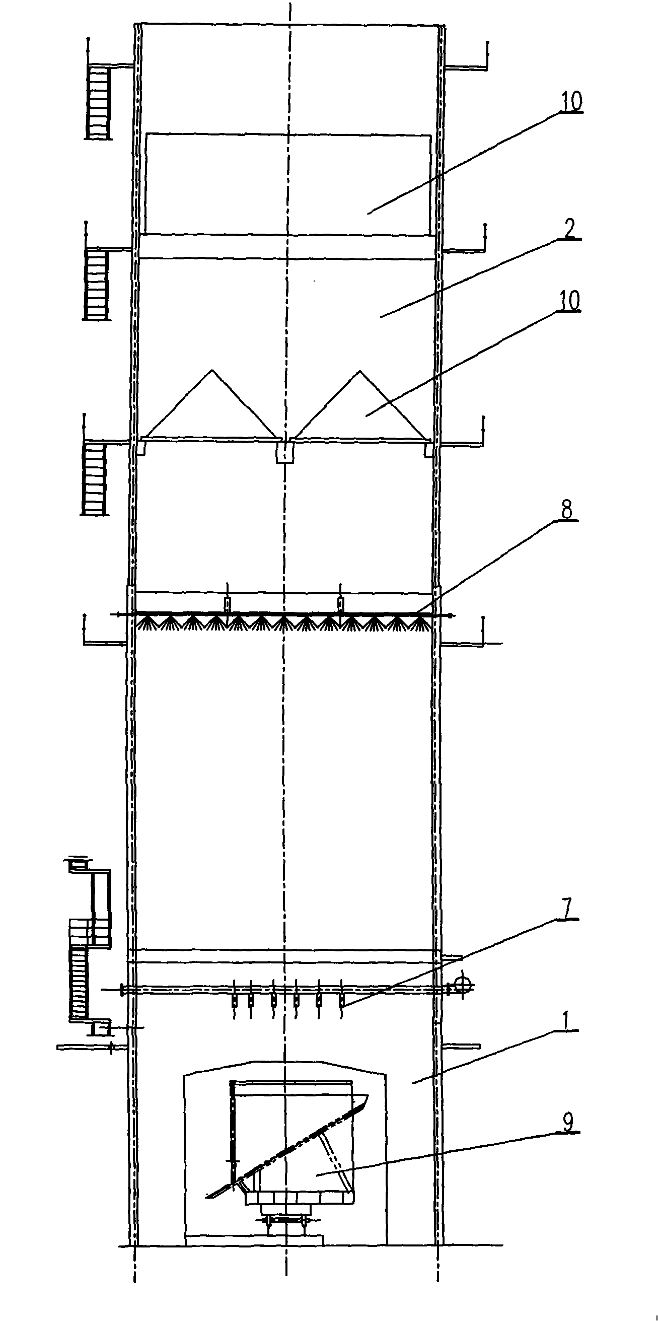 High-effective dust-removing coke quenching tower
