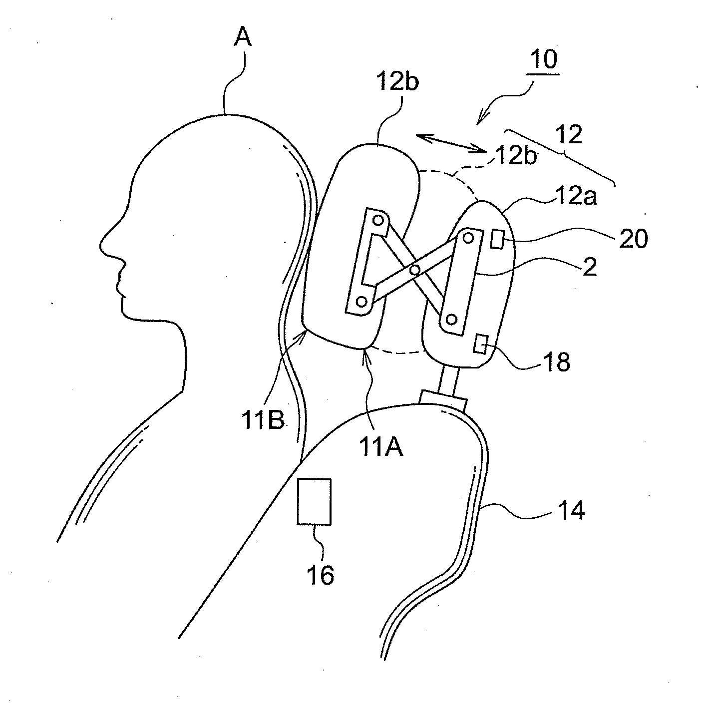 Headrest device, method of adjusting headrest positiion, and vehicle seat