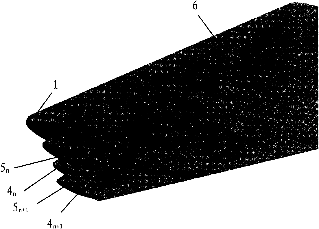 Airplane wingtip device with aligned back edges
