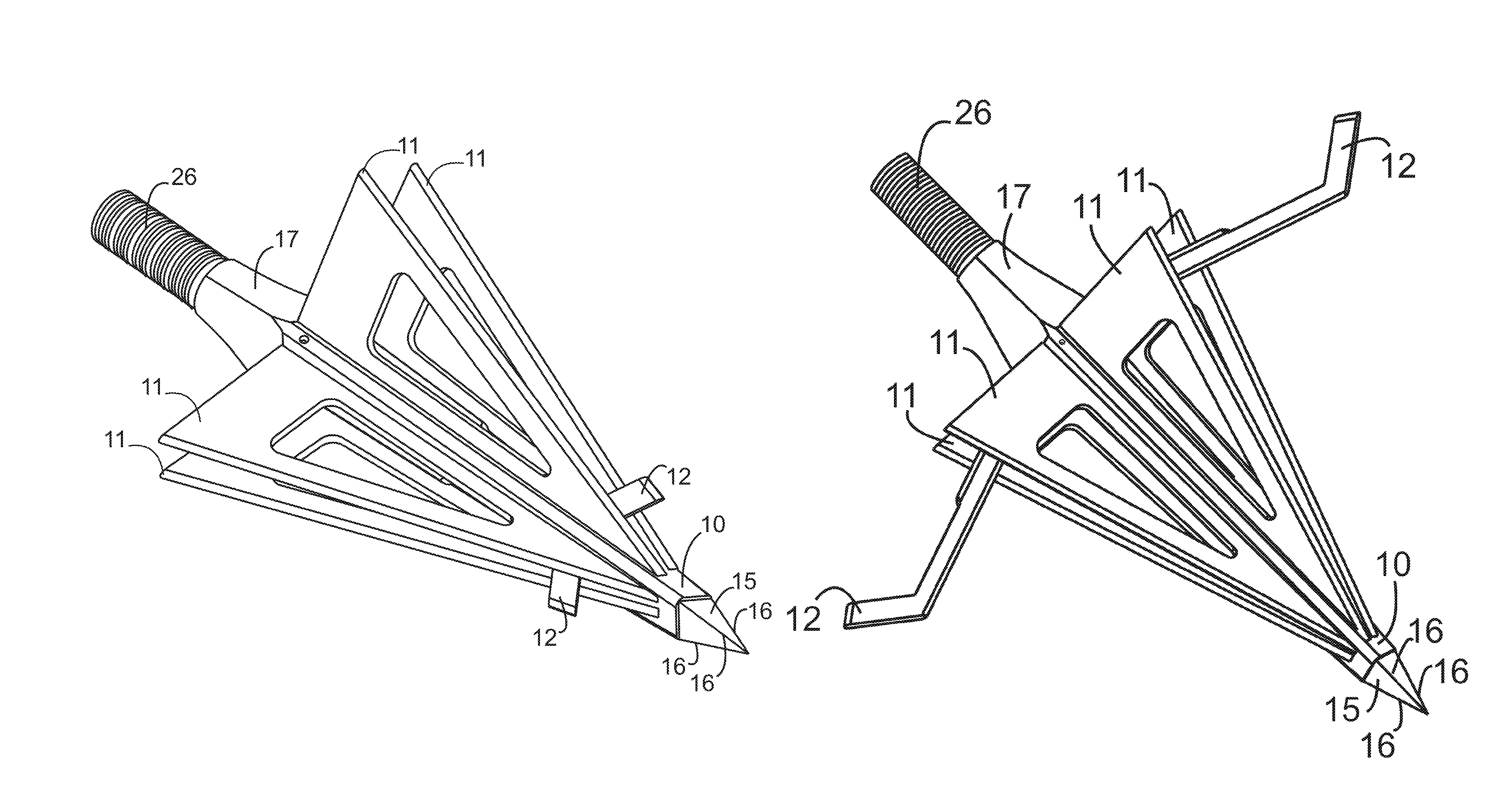 Hunting arrowhead having fixed and expandable blades