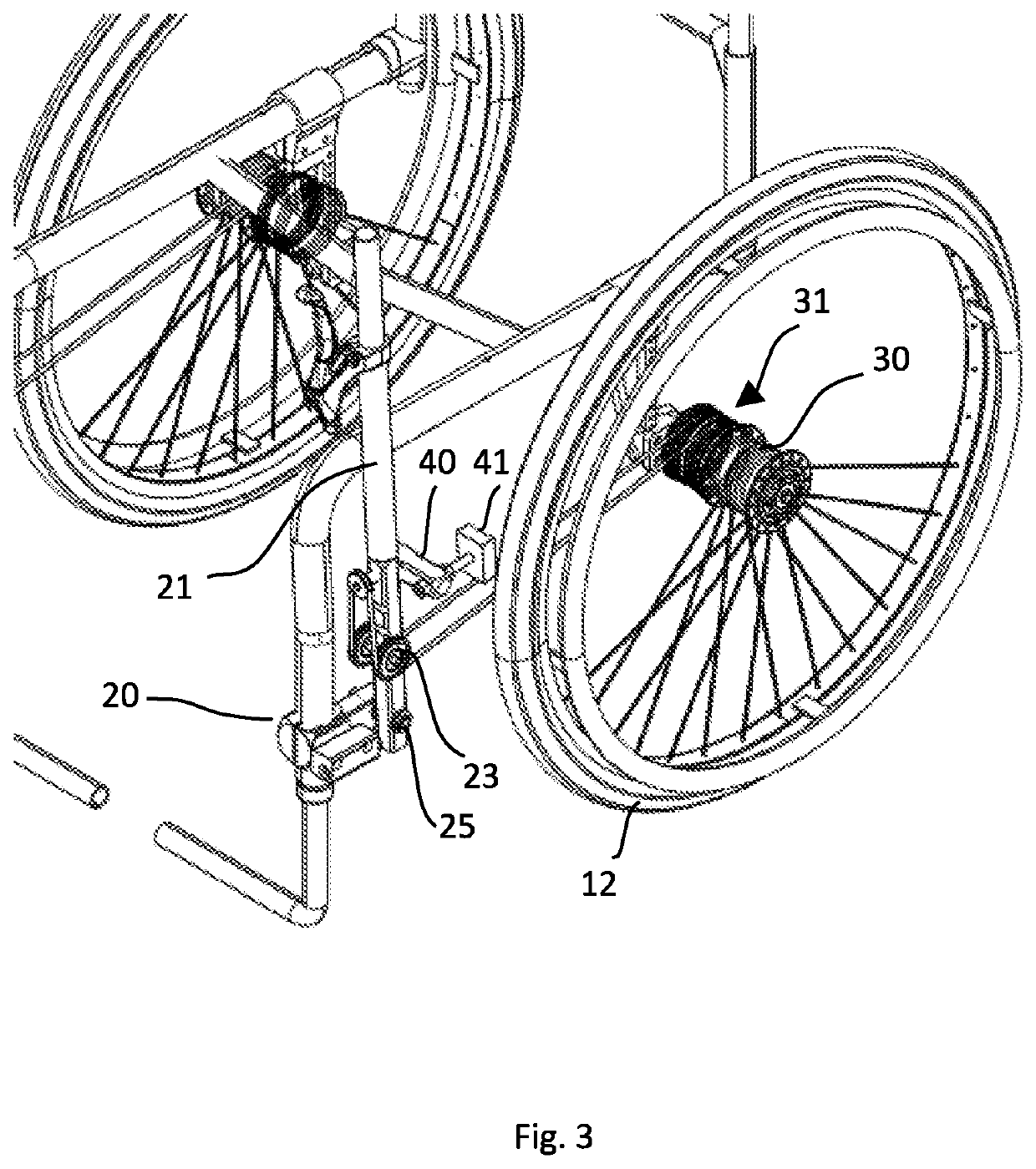 Wheelchair with two independent driving arms