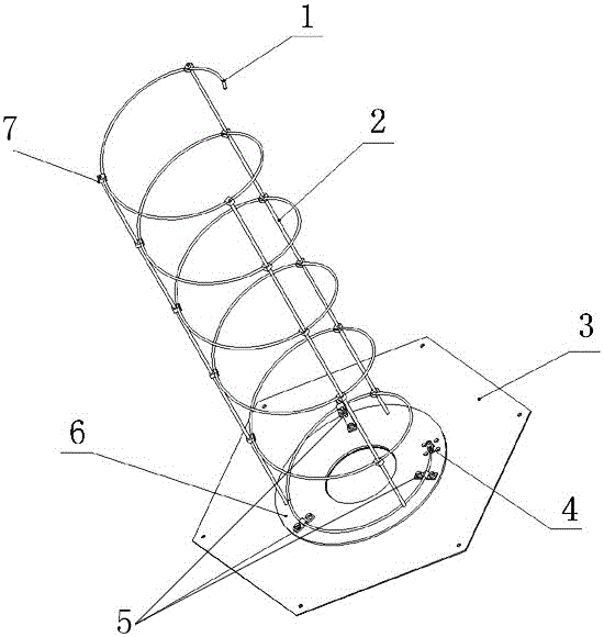 Helical antenna flexible support apparatus