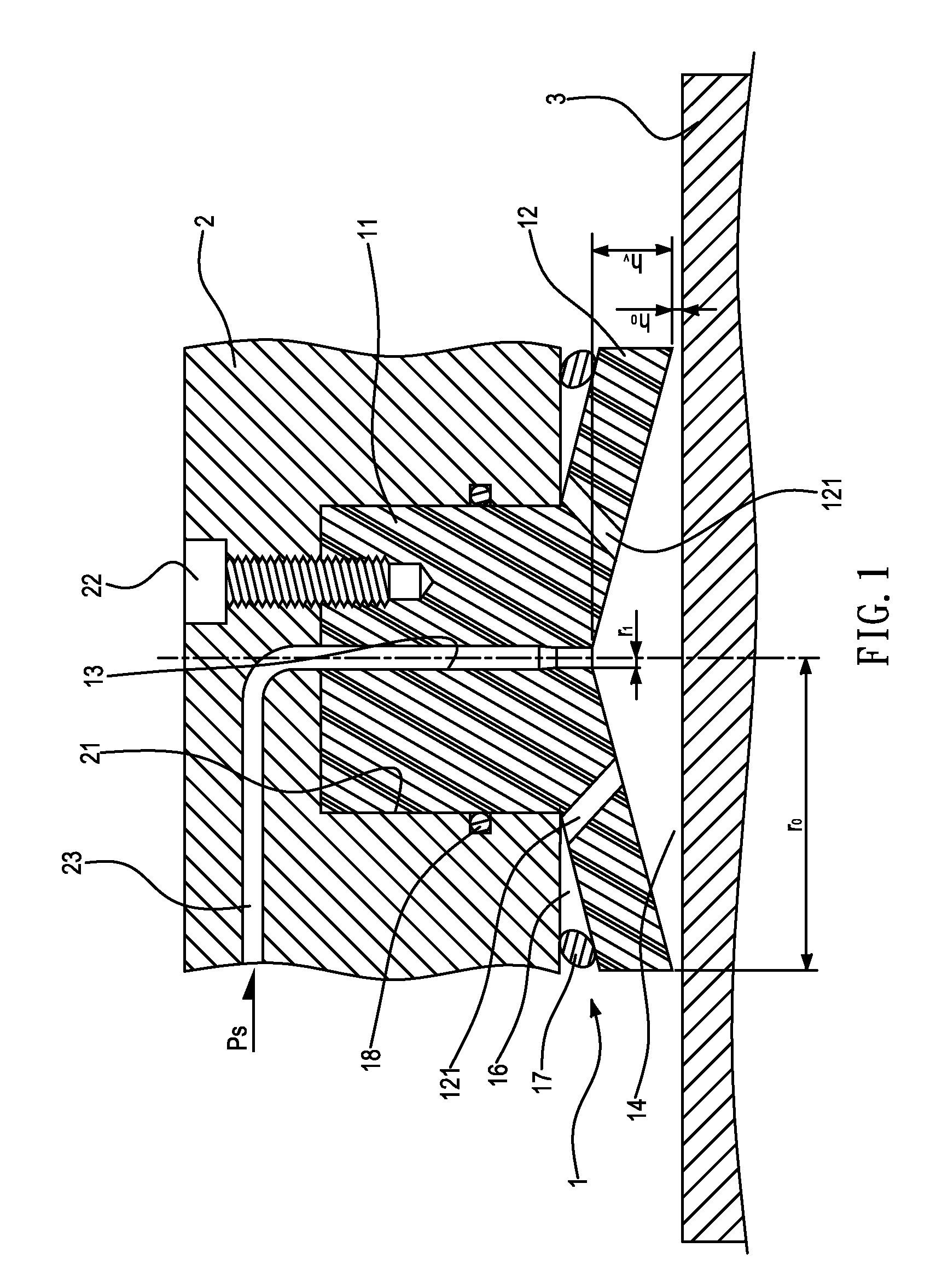 Self-compensating hydrostatic planar bearing device and the method thereof