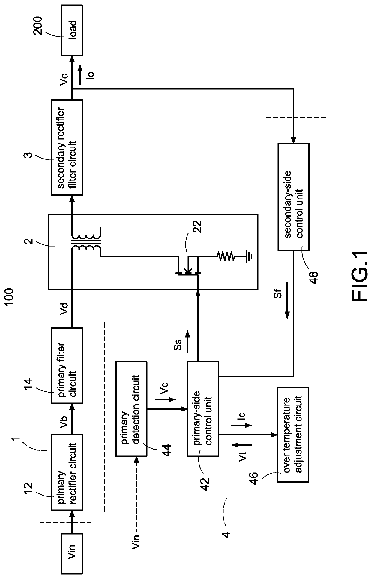 Power converter with over temperature protection compensation