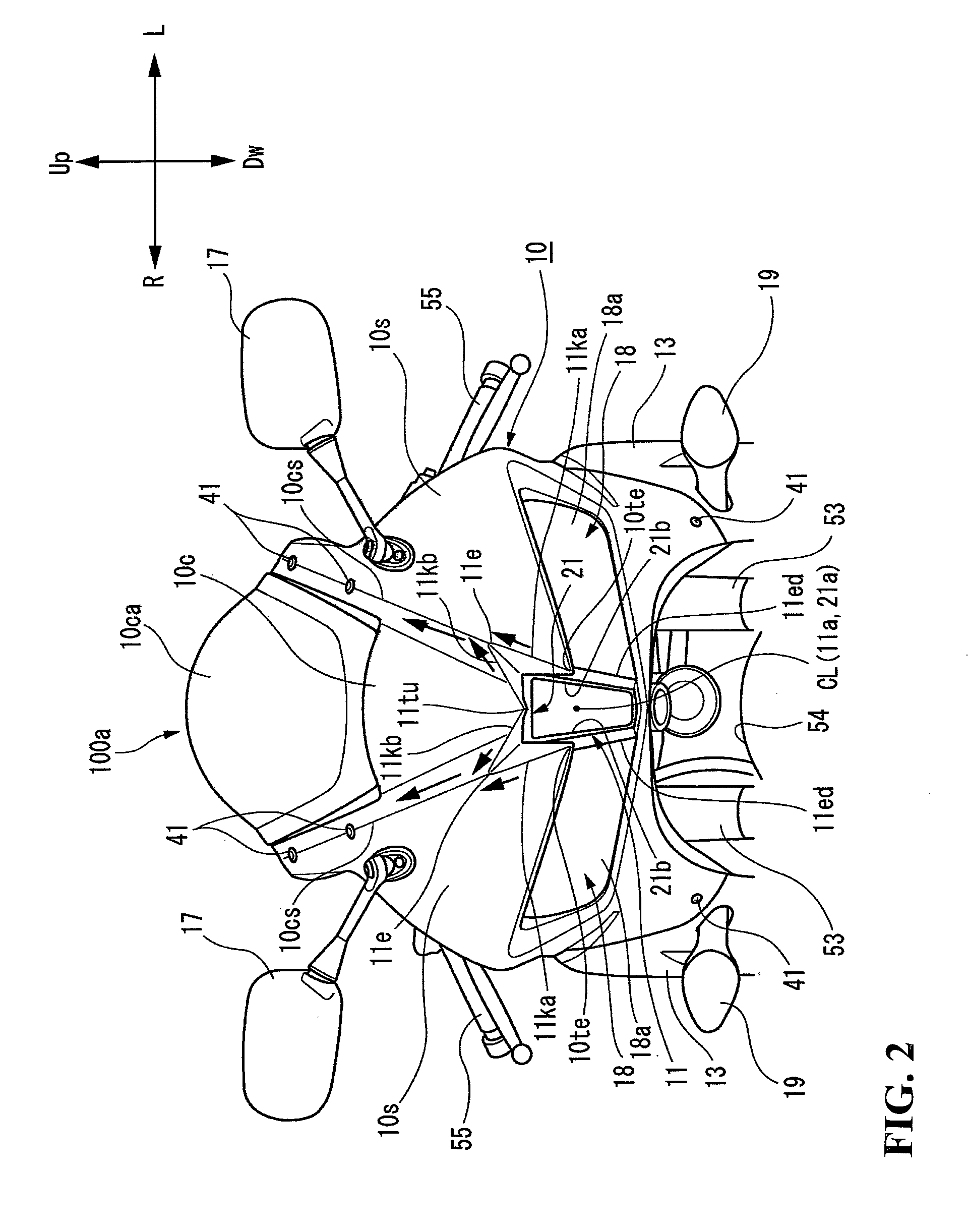 Front cowl structure for saddle riding type vehicle