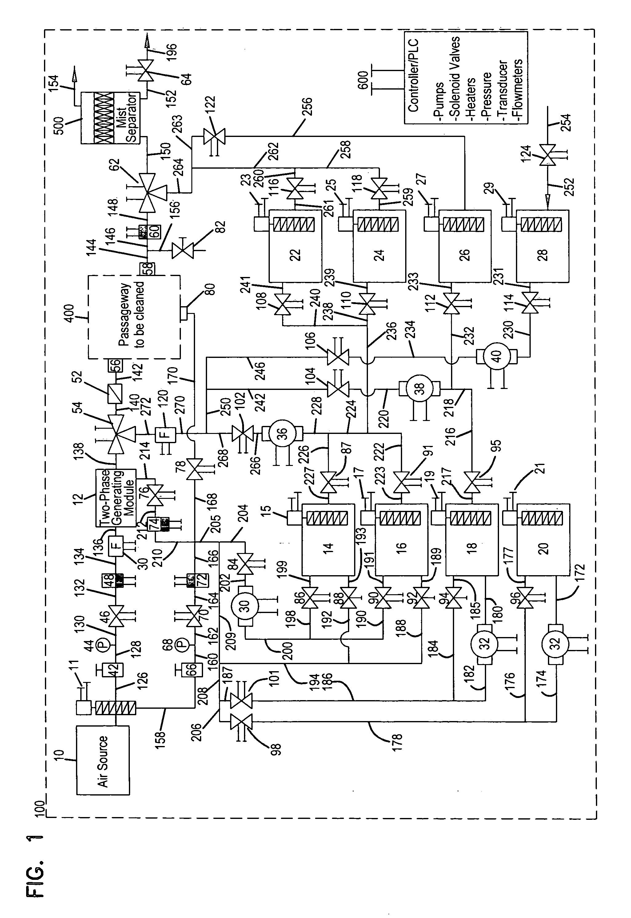 Apparatus and method for cleaning pipelines, tubing and membranes using two-phase flow