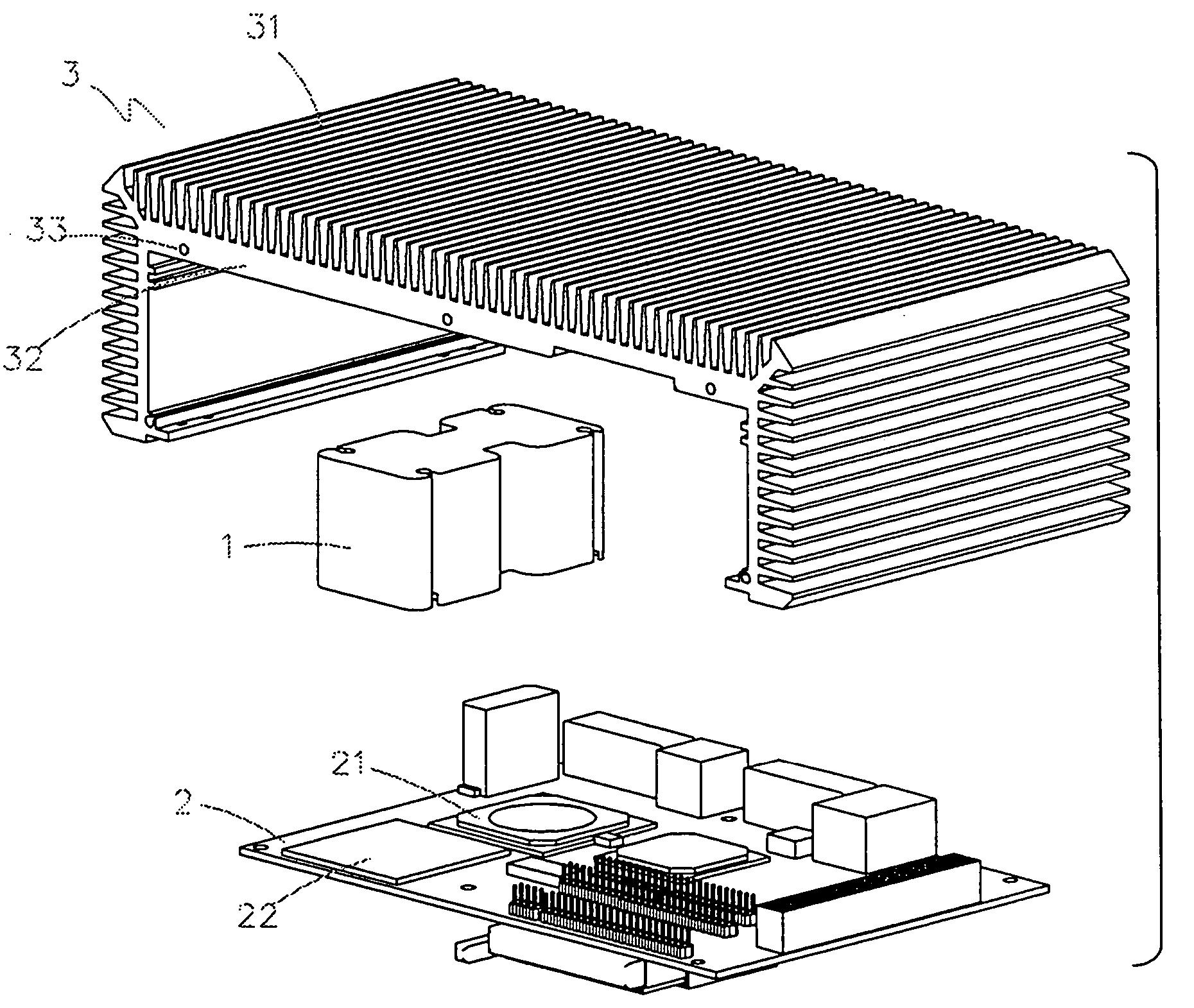 Industrial computer with aluminum case having fins as radiating device