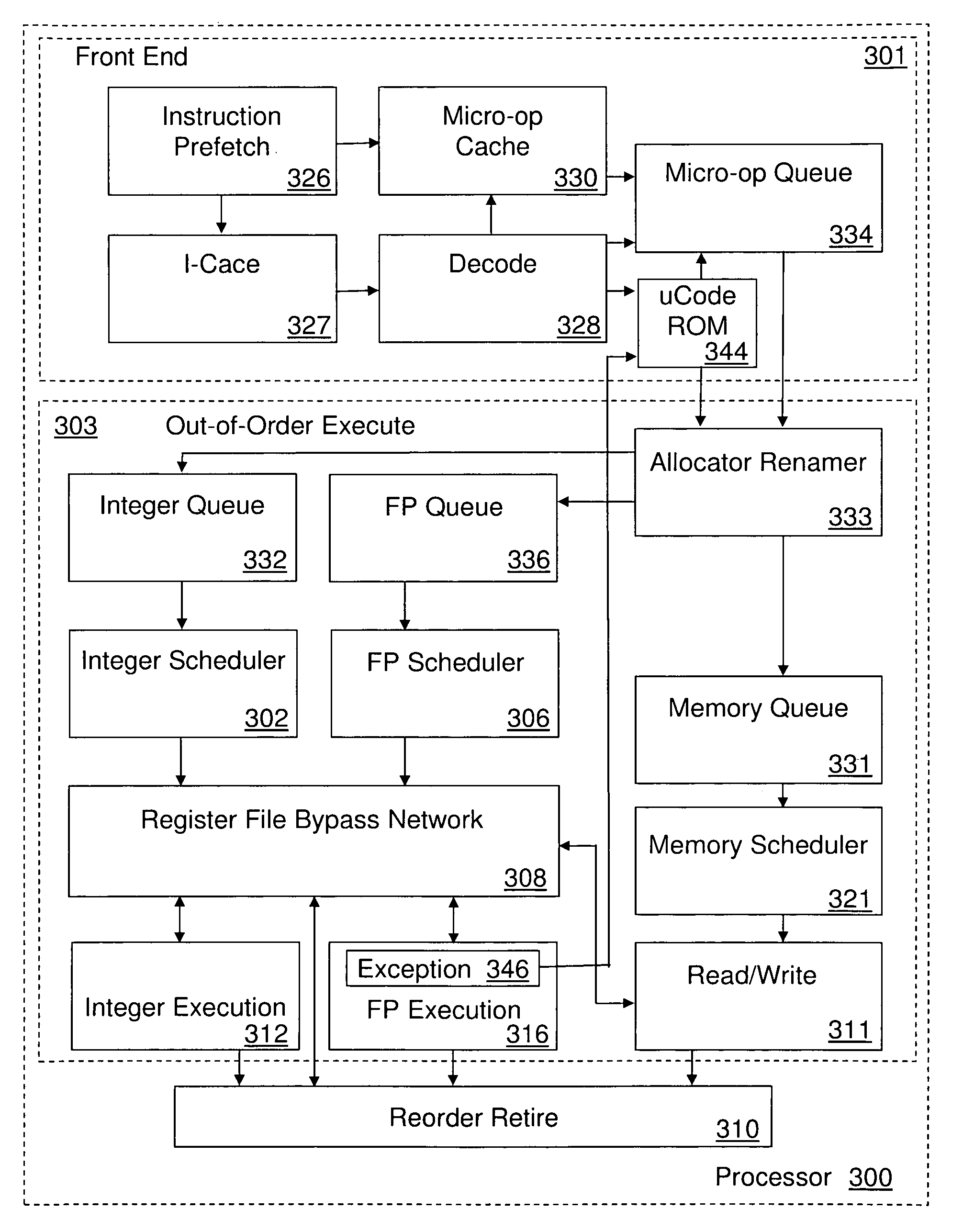 Efficient parallel floating point exception handling in a processor