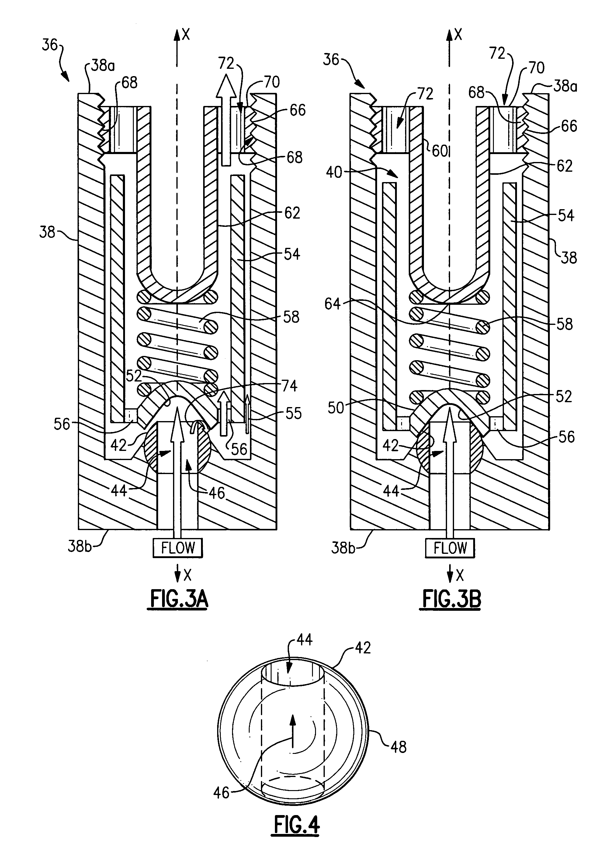 Conical concave cap pressure relief valve
