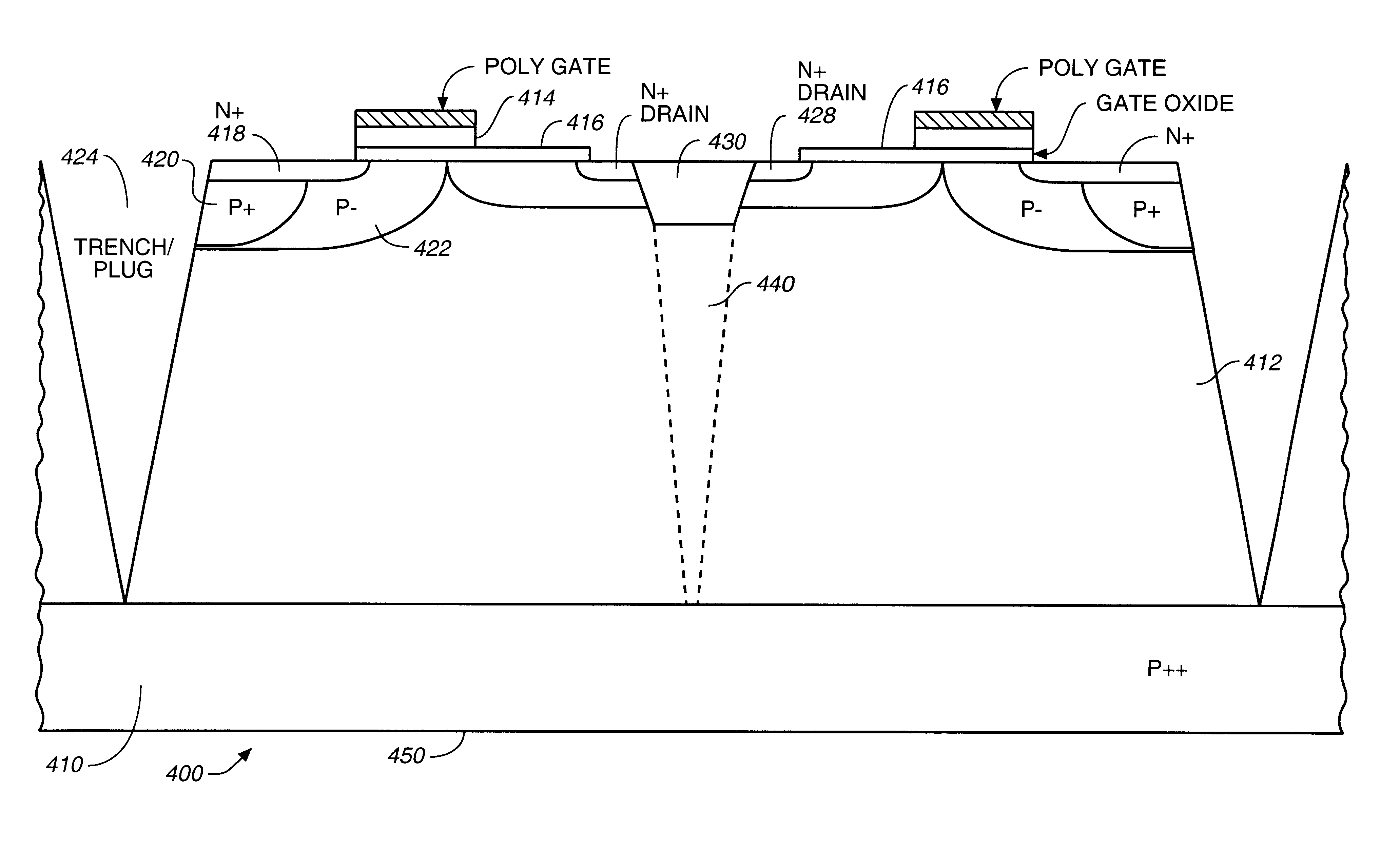 Lateral RF MOS device with improved drain structure