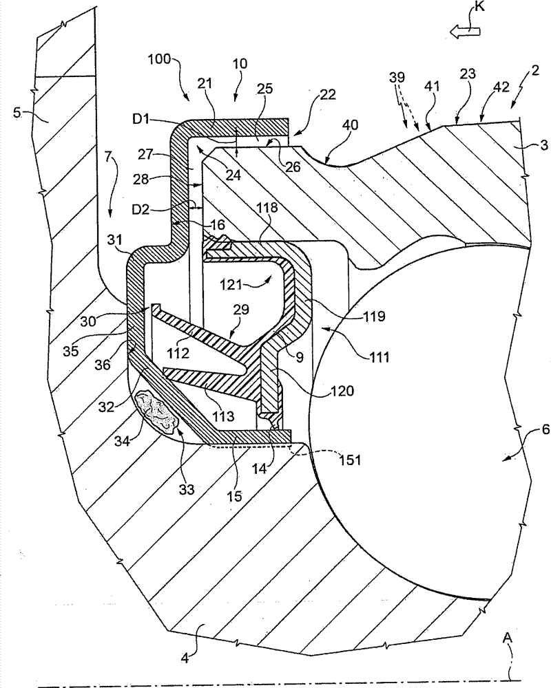 Hub bearing unit equipped with a low friction sealing assembly