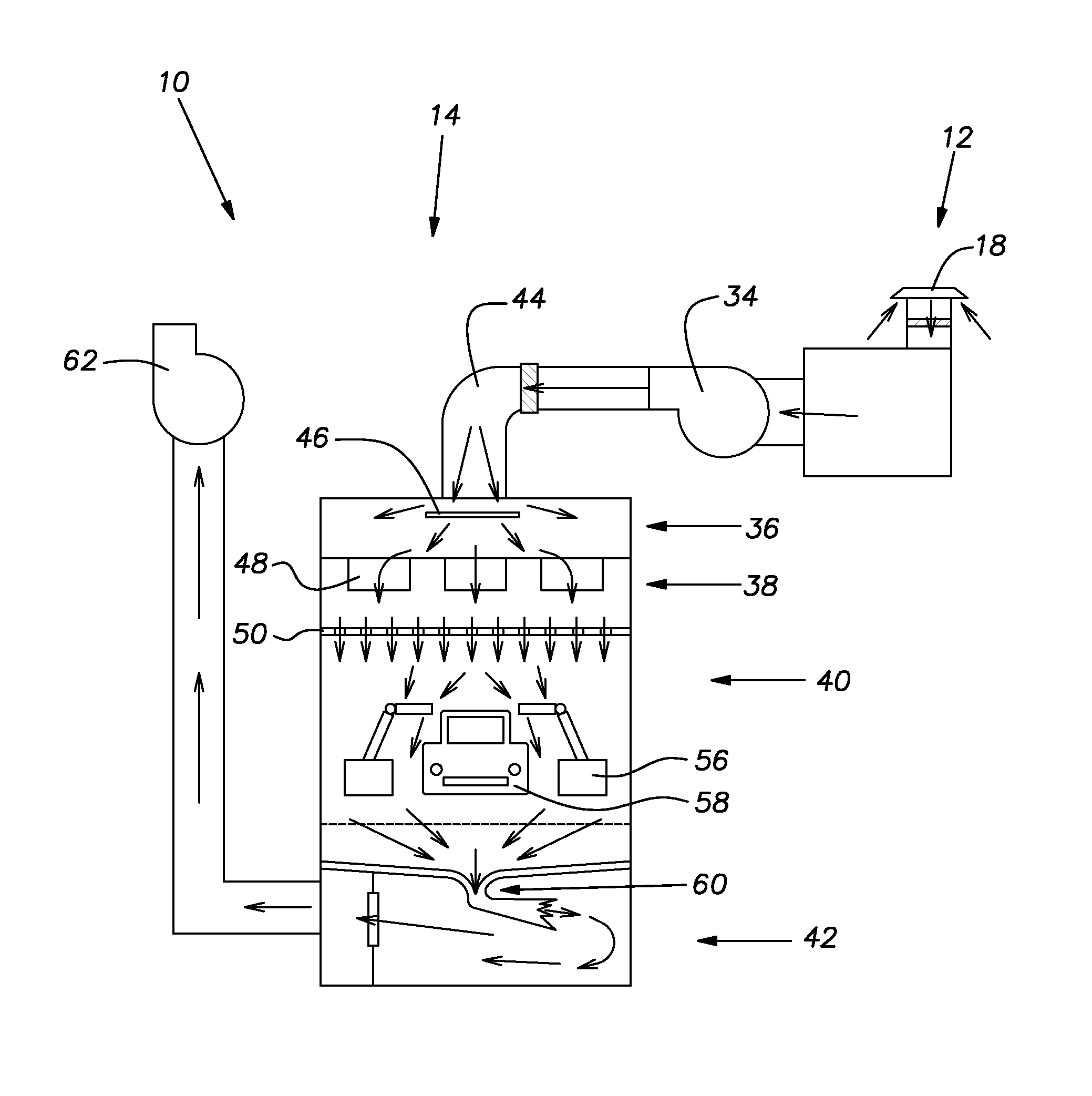 Intelligent air conditioning system for a paint booth