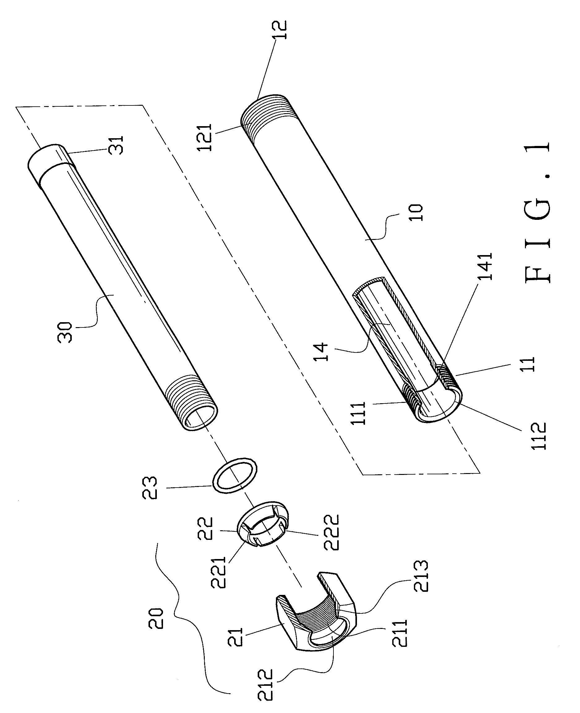 Retractable pipe assembly of air blow gun