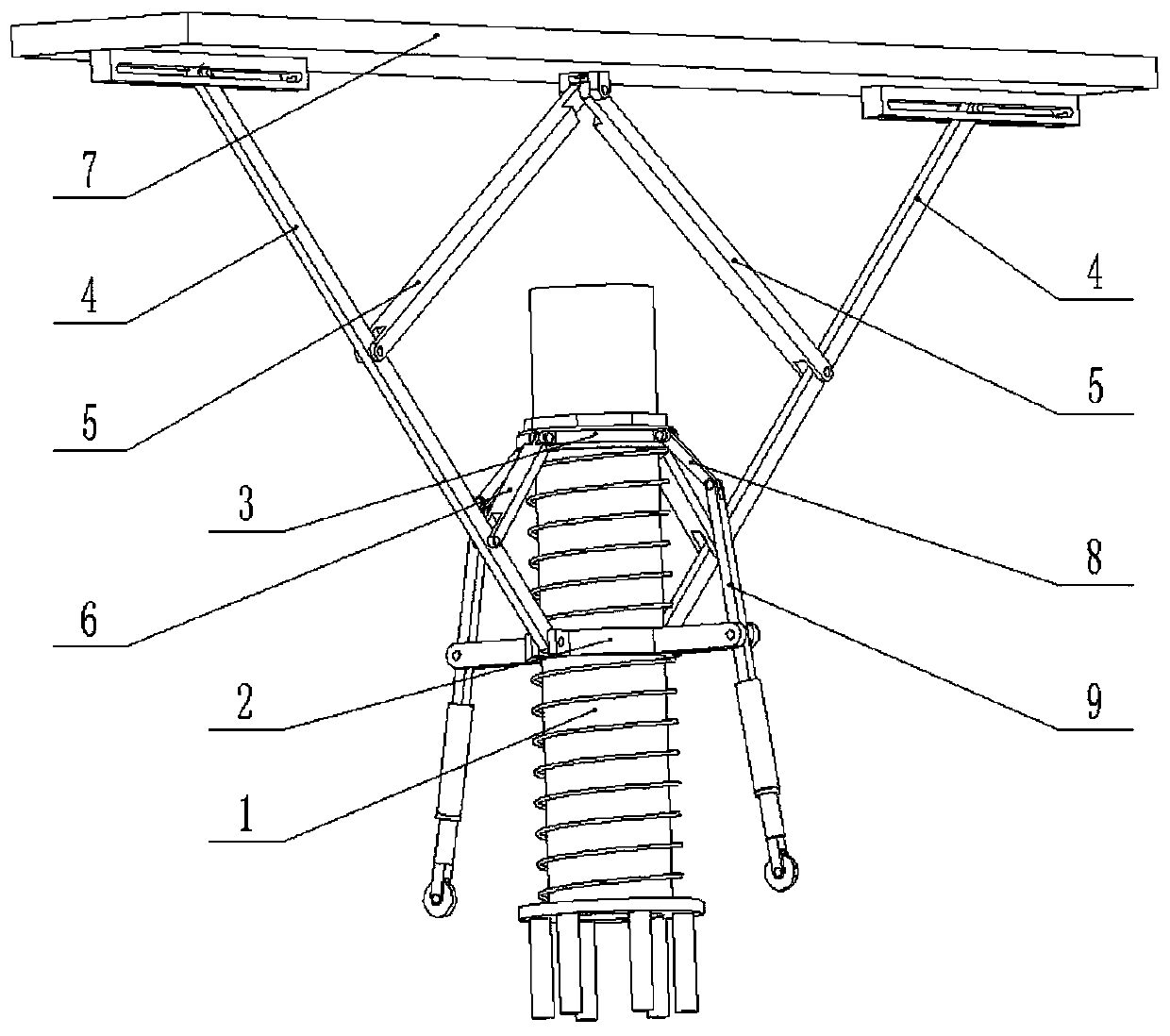 A ground truss pin shaft connection node structure