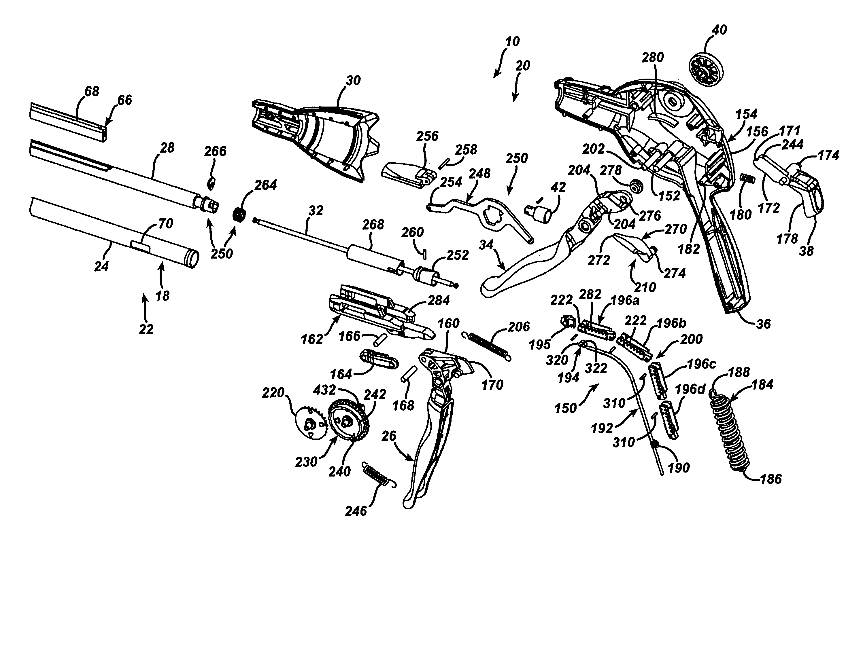 Surgical stapling instrument incorporating a multi-stroke firing mechanism with return spring rotary manual retraction system