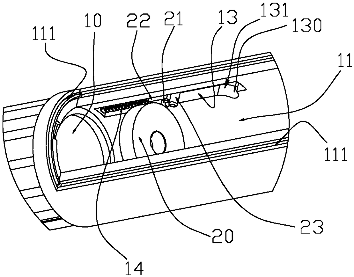 Automobile engine cabin lighting supporting rod