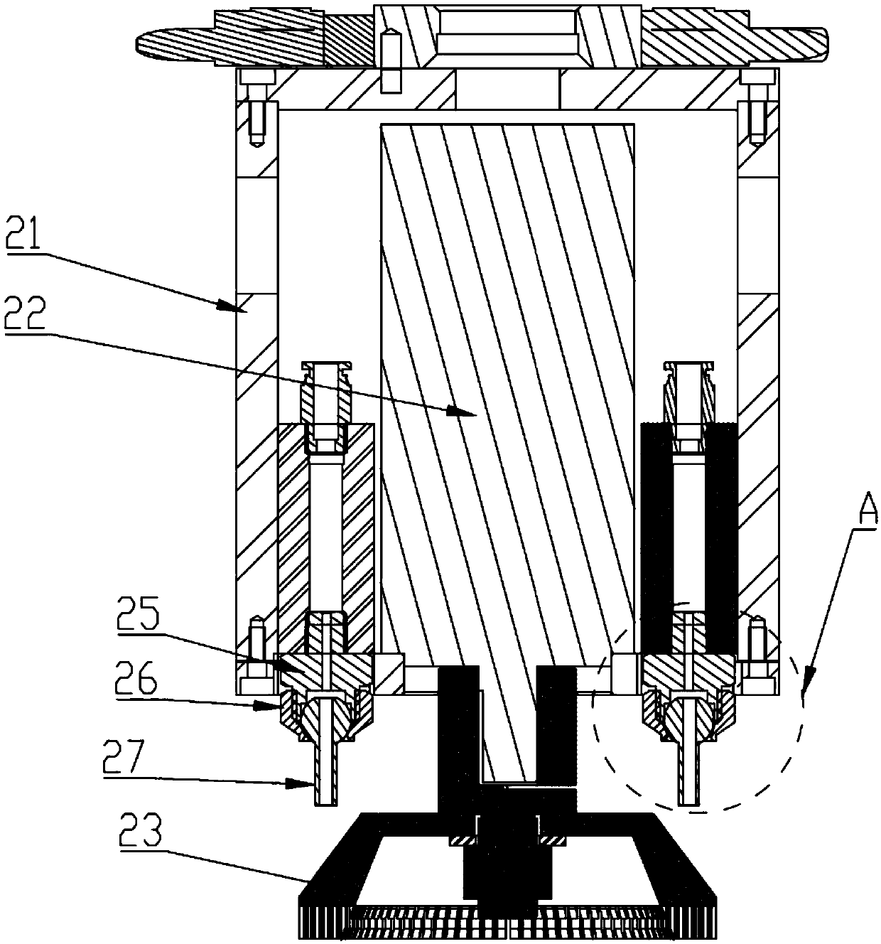 Cleaning device and injection-molding stamping equipment with same