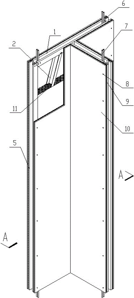 T-shaped light-weight steel frame, T-shaped light-weight steel assembling type compound wall plate and installation method thereof