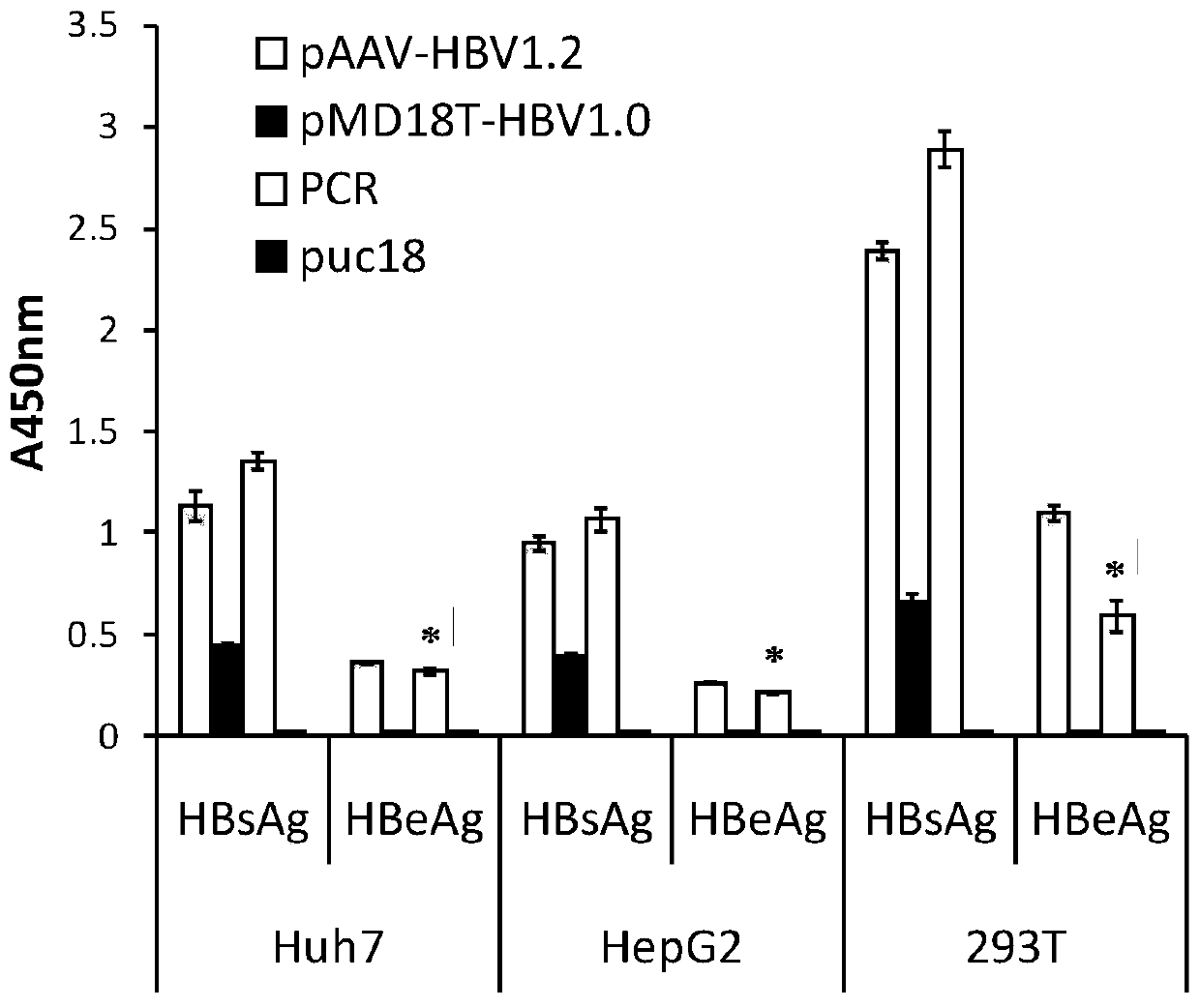 Construction method and application of a mouse model of HBV infection