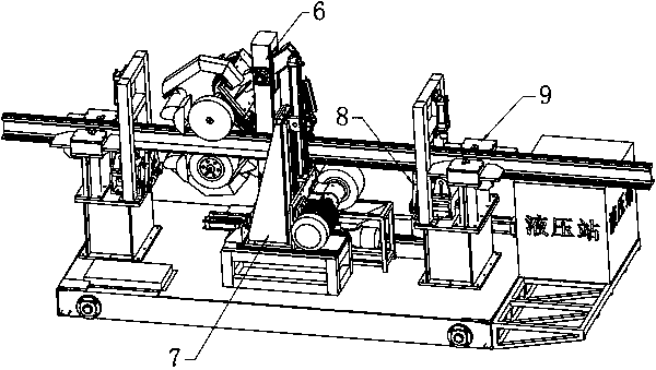 Automatic rust removing machine for steel rails