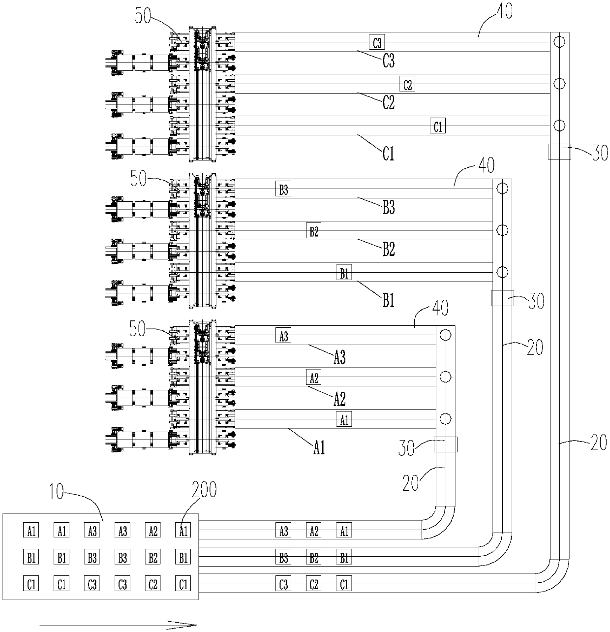 Environment-friendly automatic classification production method for ceramic tile