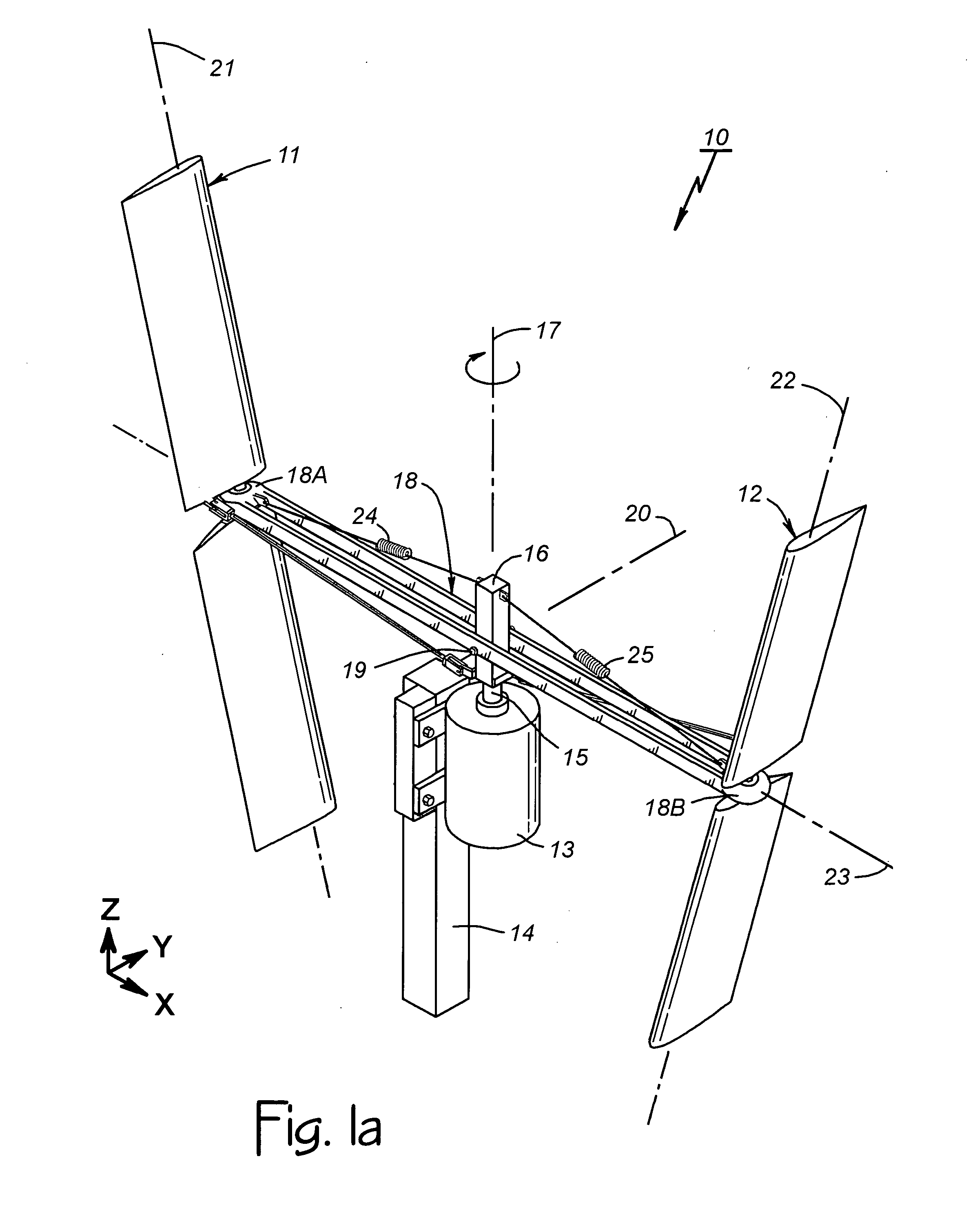Vertical axis wind turbine with articulating rotor