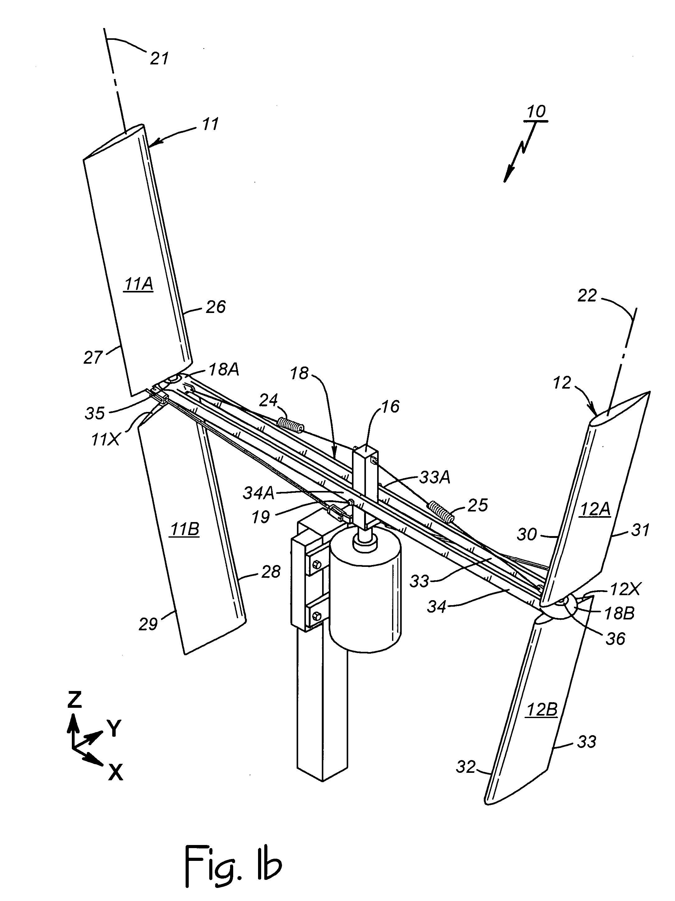 Vertical axis wind turbine with articulating rotor
