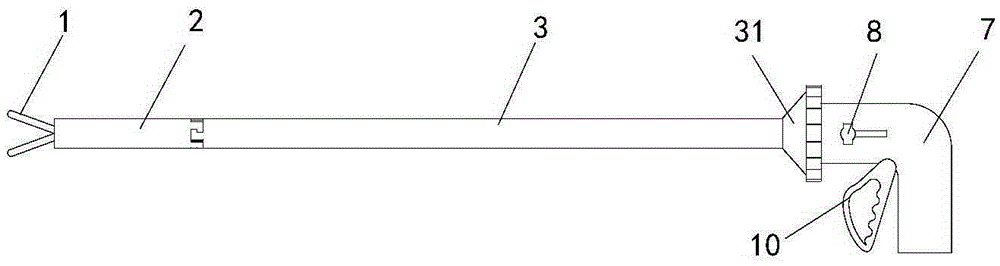 Separable blood vessel blocking forceps under laparoscope