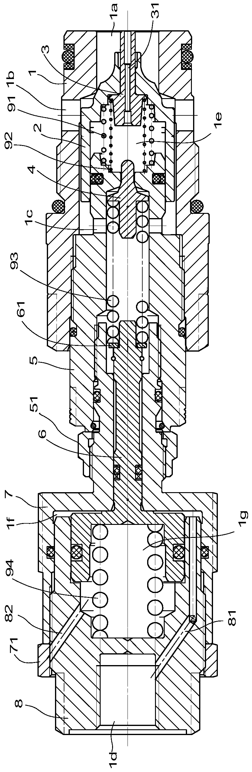 Thread mounted pilot pressure reduction second-stage overflow valve