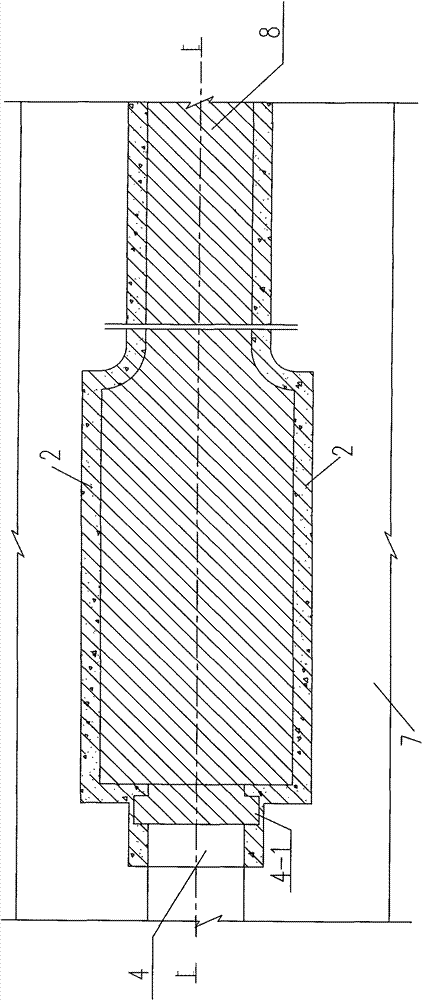Silicon powder suddenly-expanded cavern structure adopted at water delivery system valve segment and construction method thereof