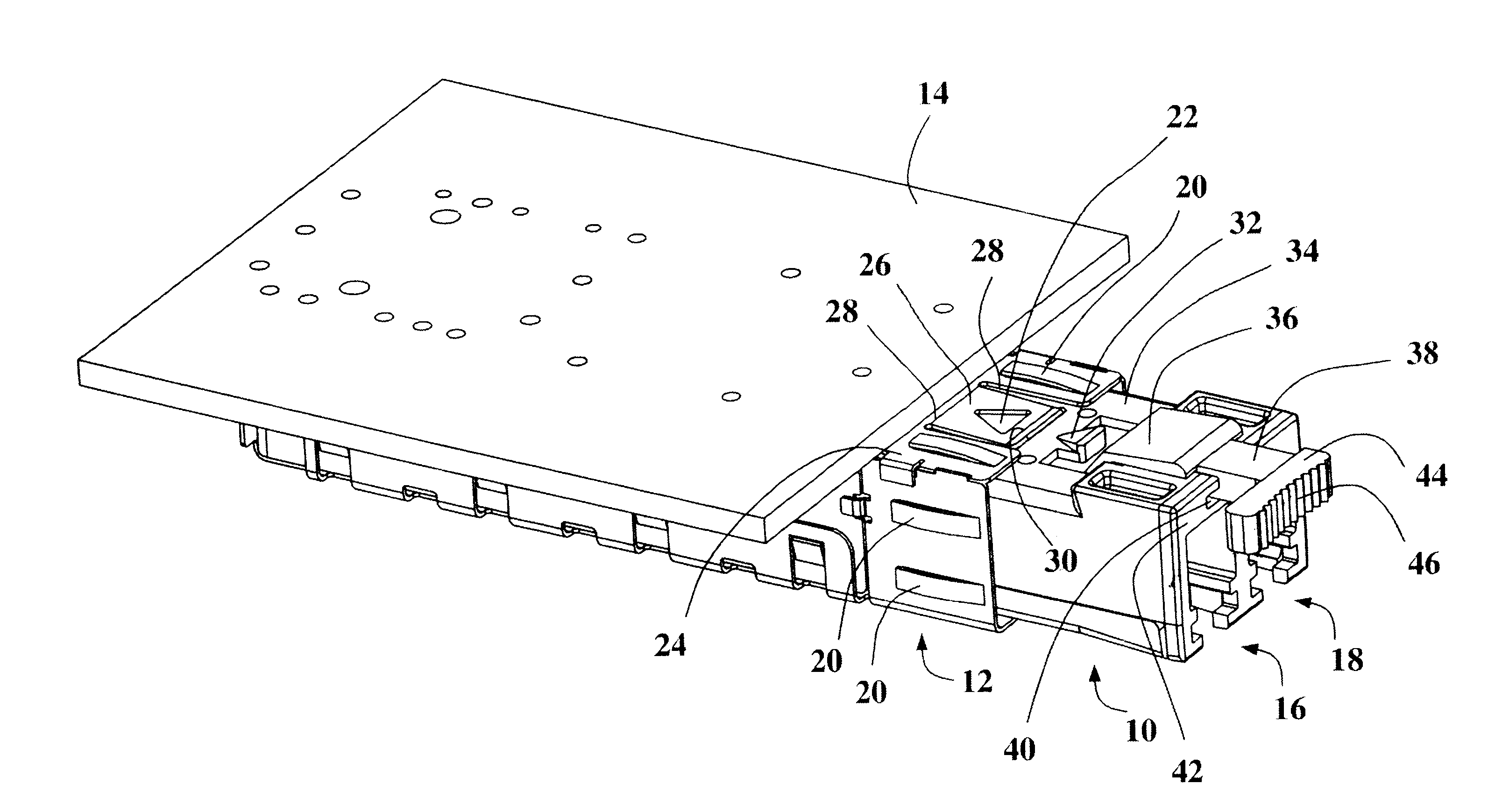 Transceiver module with extended release lever